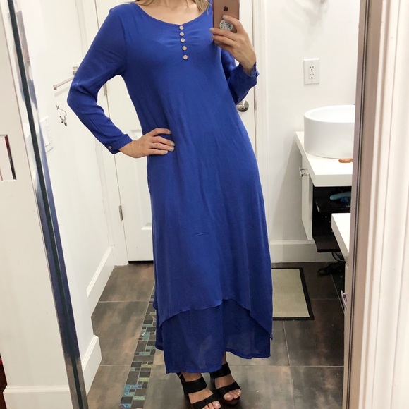 hanyi fushi Dresses & Skirts - Hanyi Fushi Blue Long Dress Size Large